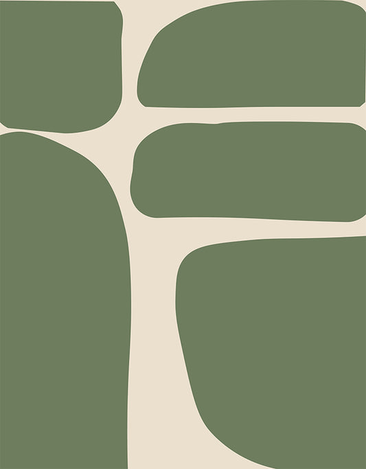 Abstract Green Shapes Print