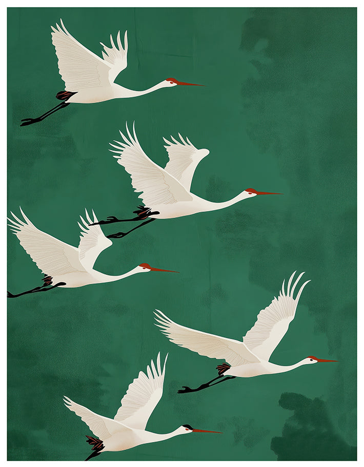 Flying Cranes Print