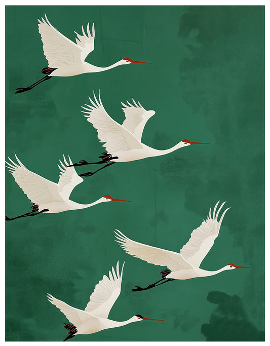 Flying Cranes Print