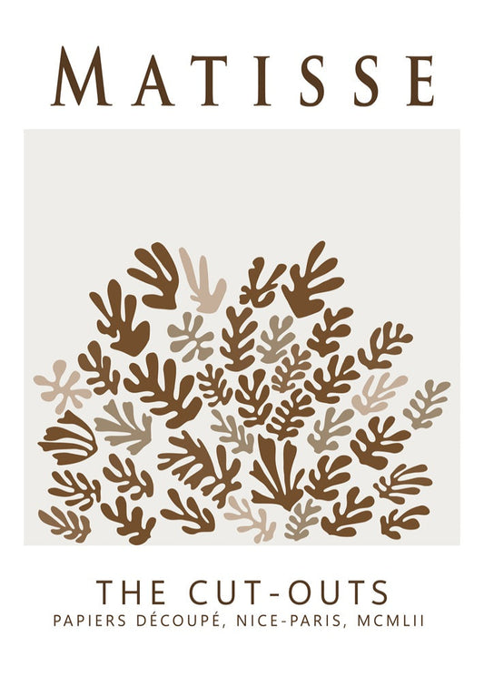 Matisse Cut-Outs Exhibition Poster - Brown Nature Forms
