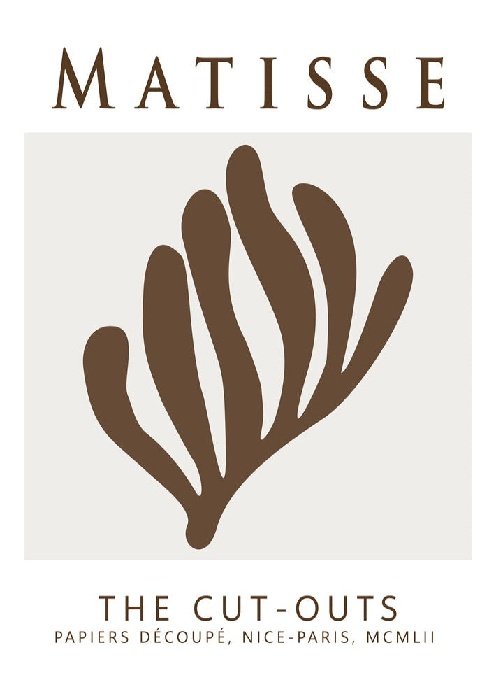 Matisse Cut-Outs Exhibition Poster - Coral in Brown