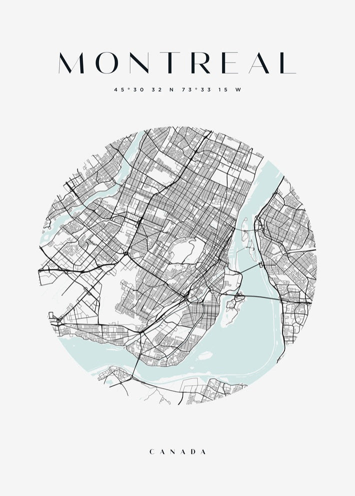 Montreal Circle Map Print