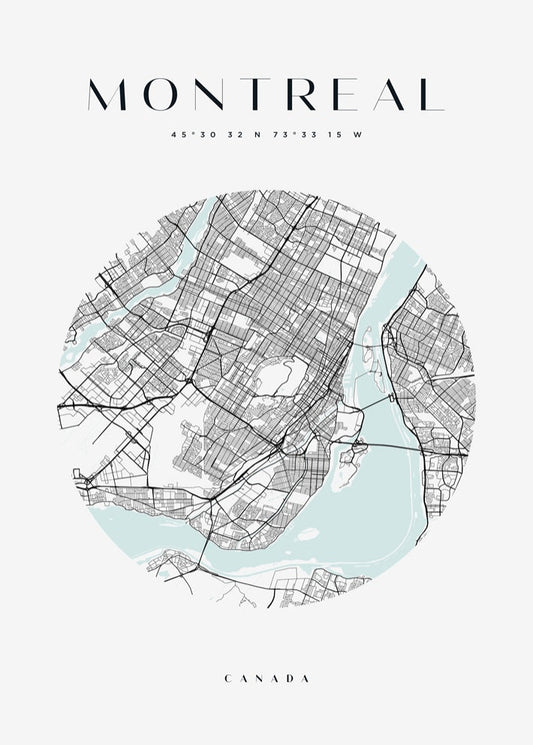 Montreal Circle Map Print