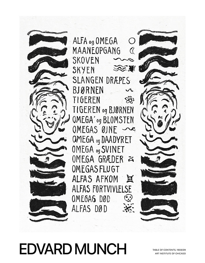 Edvard Munch Table of Contents Print