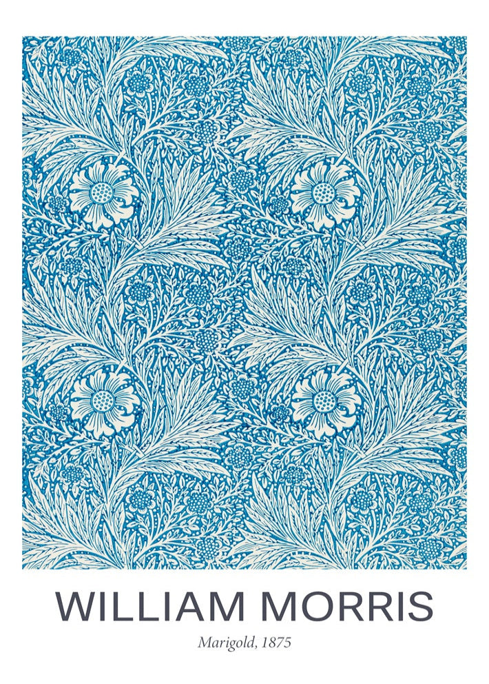 William Morris Blue 'Marigold' Print