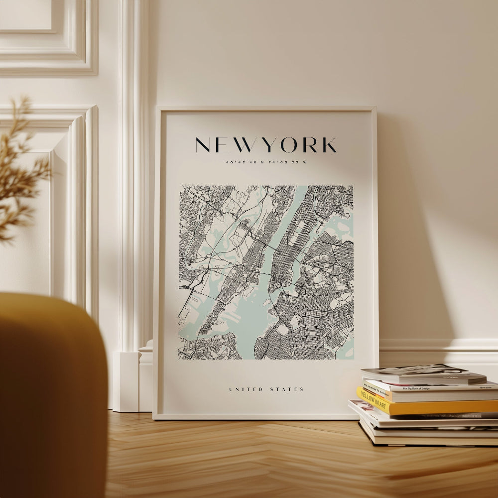 New York City Square Map Print