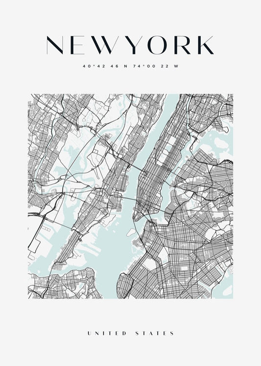 New York Map Print