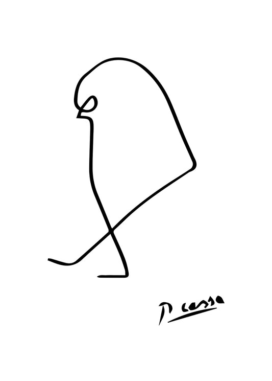 Picasso Bird Line Art Illustration