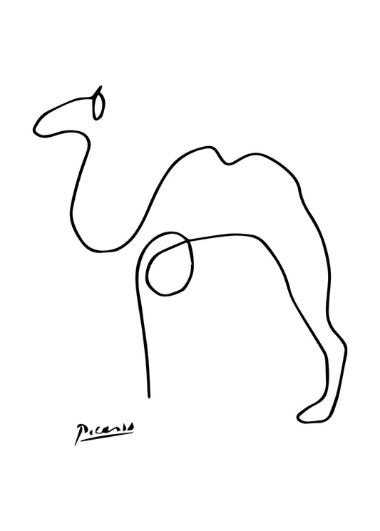 Picasso Camel Line Art Illustration