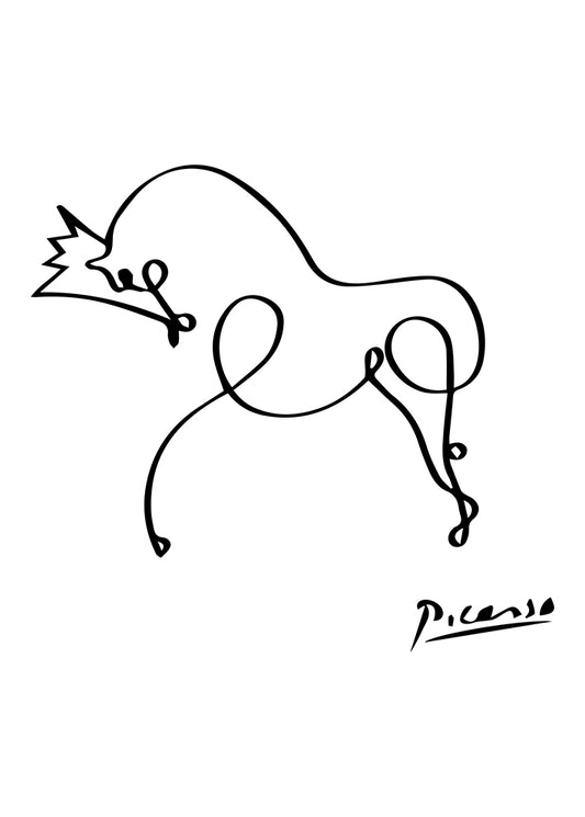Picasso Horse Line Art Illustration