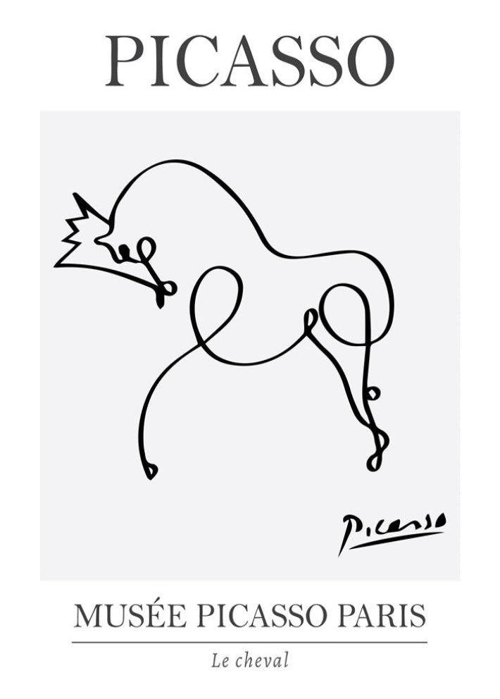 Picasso Horse Line Art Exhibition Print