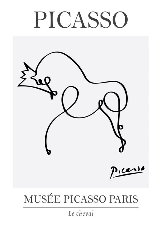 Picasso Horse Line Art Exhibition Print