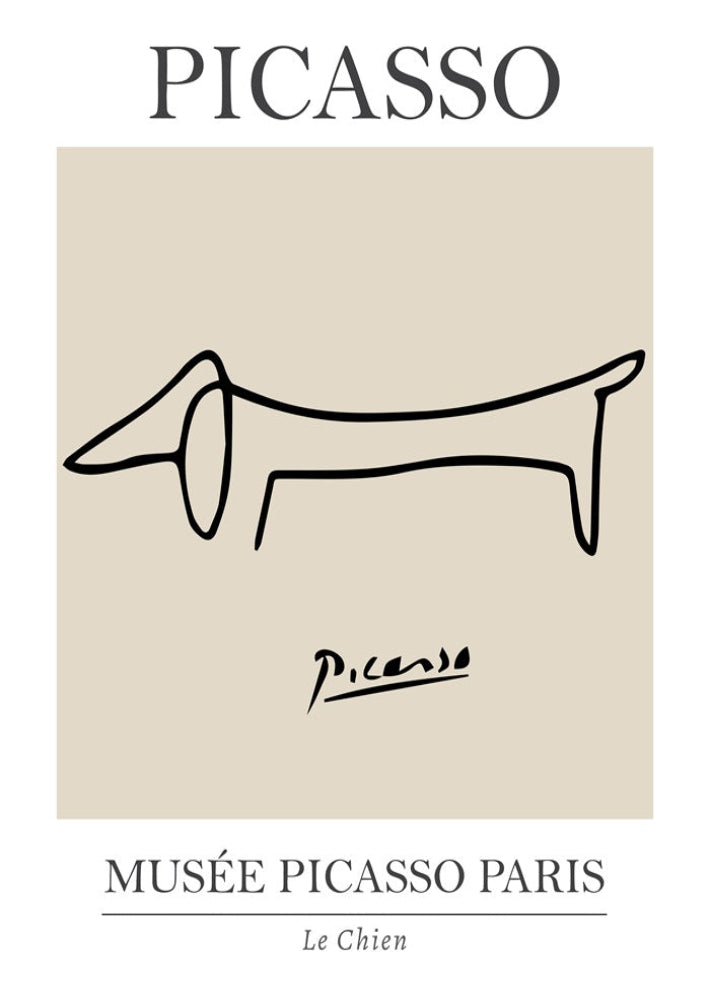 Picasso Dog Line Art Exhibition Print