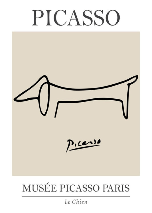 Picasso Dog Line Art Exhibition Print