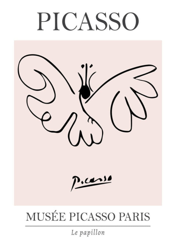 Picasso Butterfly Line Art Exhibition Print