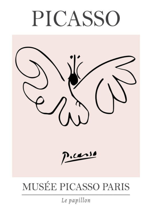Picasso Butterfly Line Art Exhibition Print