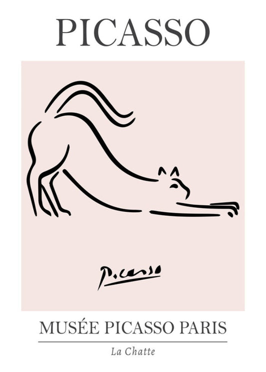 Picasso Cat Line Art Exhibition Print
