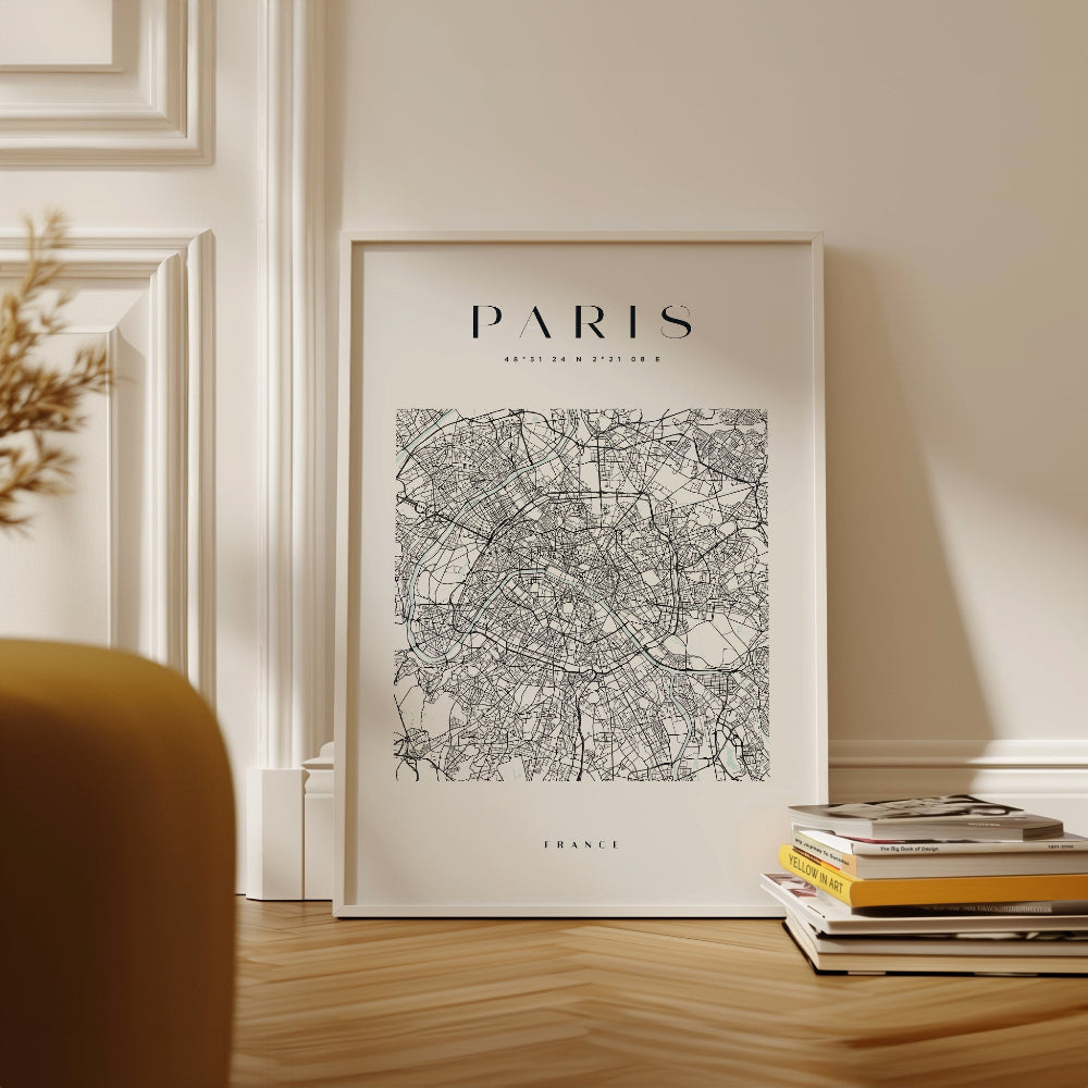 Paris Square City Map Print