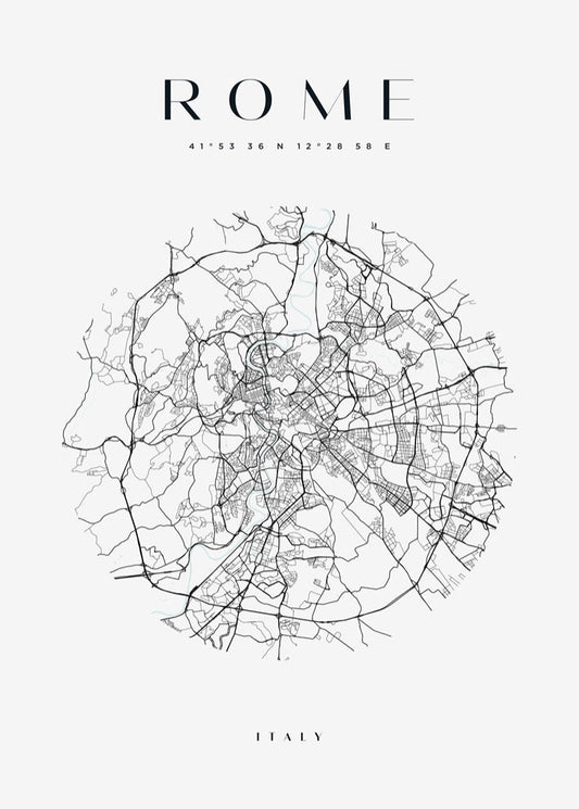 Rome Circle Map Print