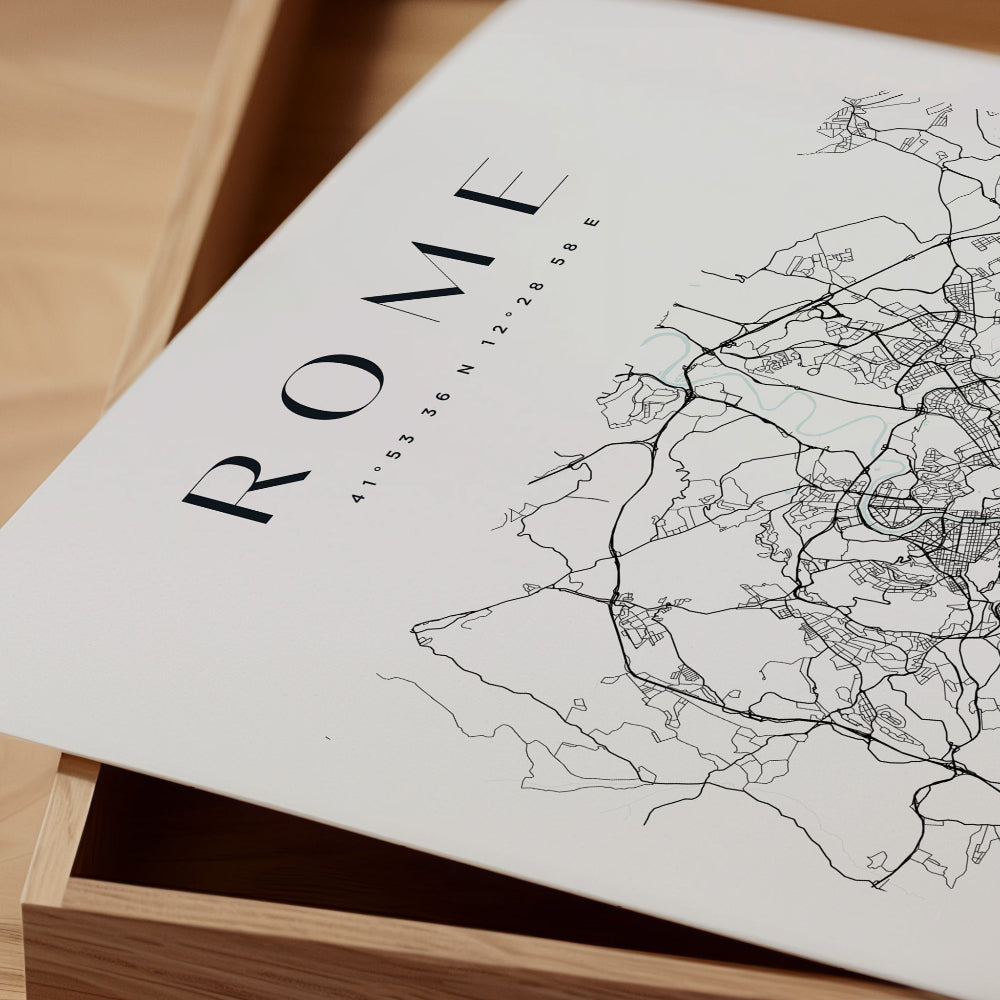 Rome Square Map Print