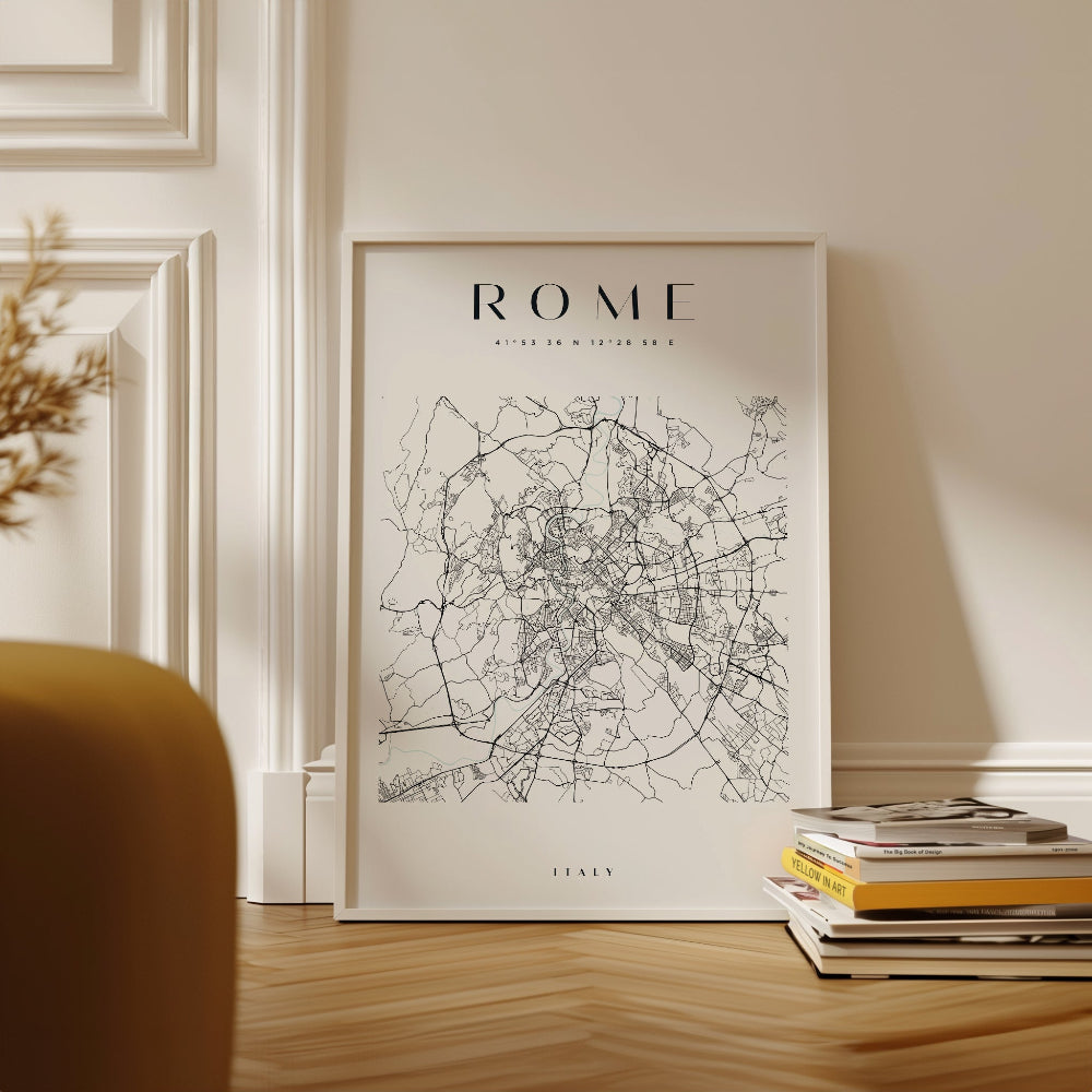 Rome Square Map Print