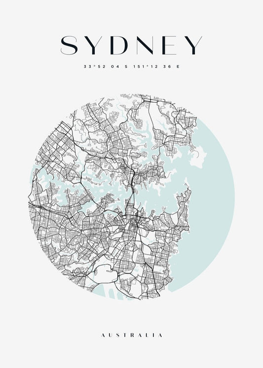 Sydney Circle Map Print