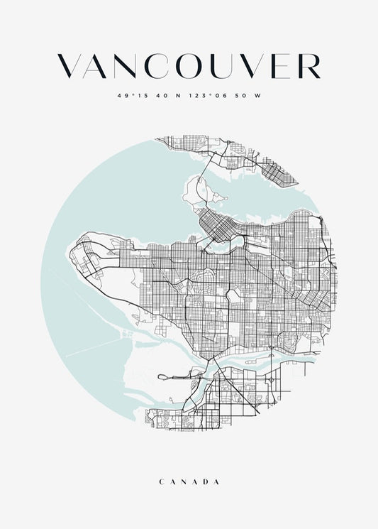 Vancouver Circle Map Print