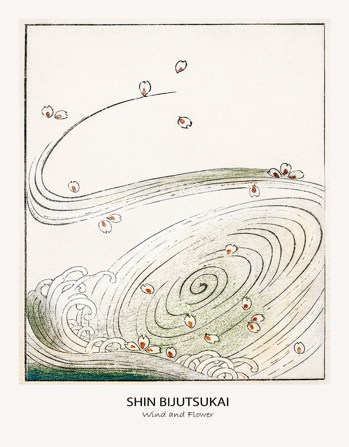Japanese Art 'Wind and Flower' Wall Art Print by Watanabe Seitei