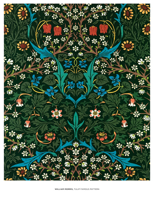 William Morris 'Tulip' Pattern Art Print