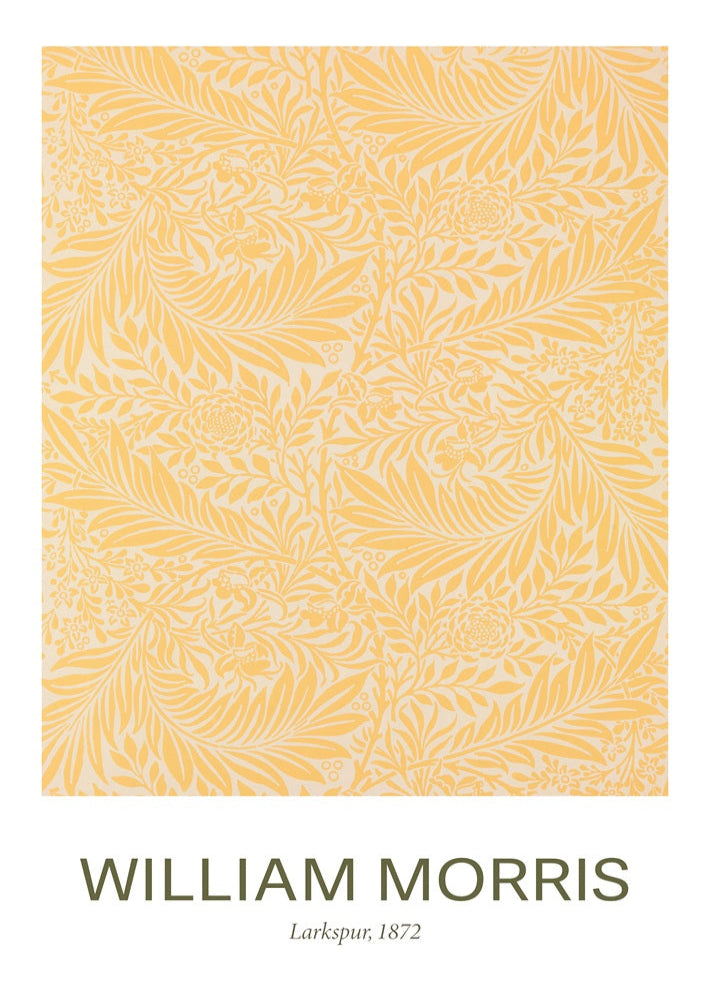 William Morris Yellow 'Larkspur' Print