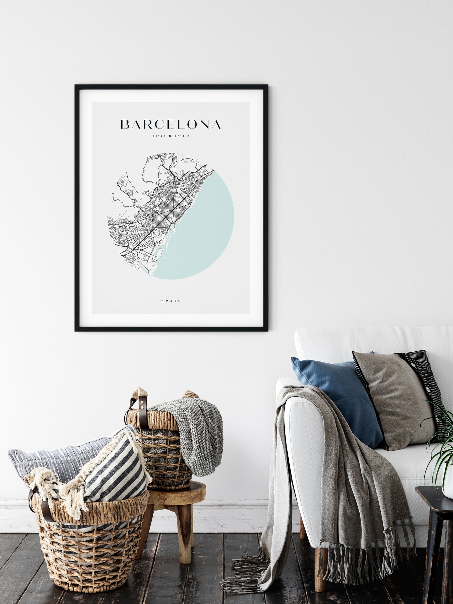 Barcelona Circle Map Print