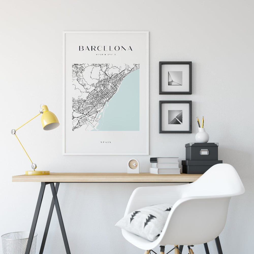 Barcelona Map Print