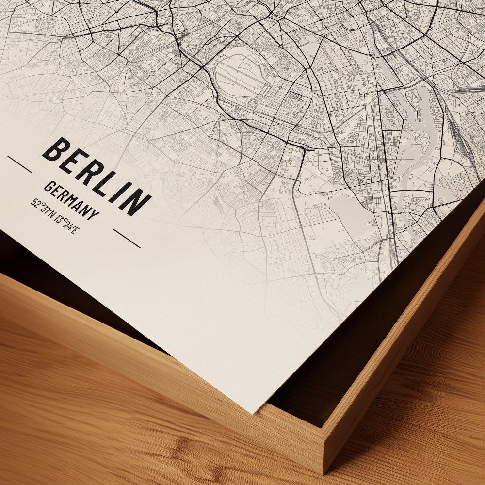Berlin Black and White Map Art Print