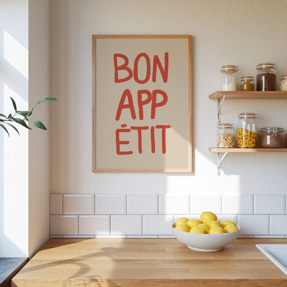 Bon Appetit Typography Kitchen Print