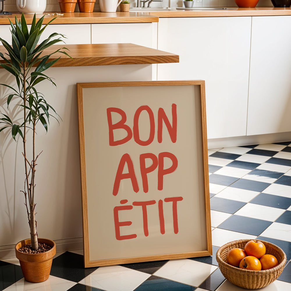 Bon Appetit Typography Kitchen Print