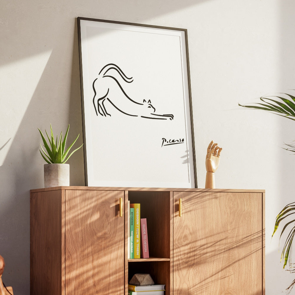 Picasso Cat Line Art Illustration