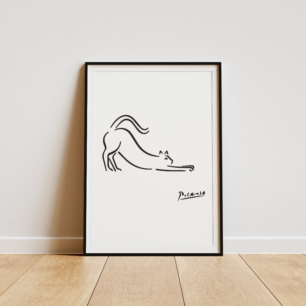 Picasso Cat Line Art Illustration