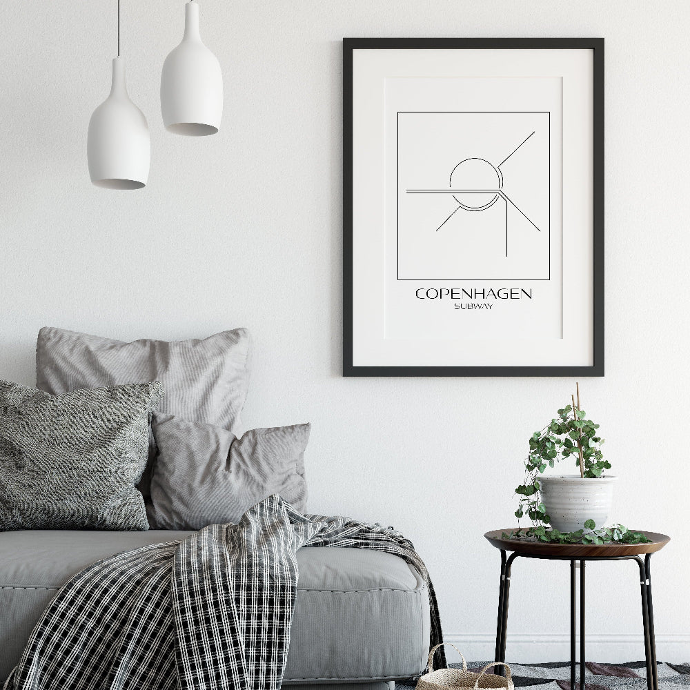 Copenhagen Subway Map Art Print