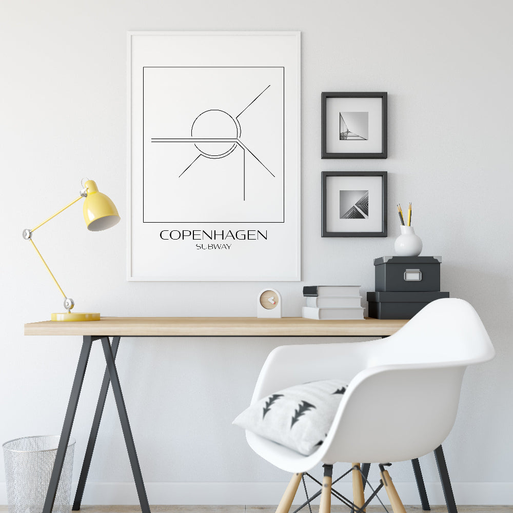Copenhagen Subway Map Art Print