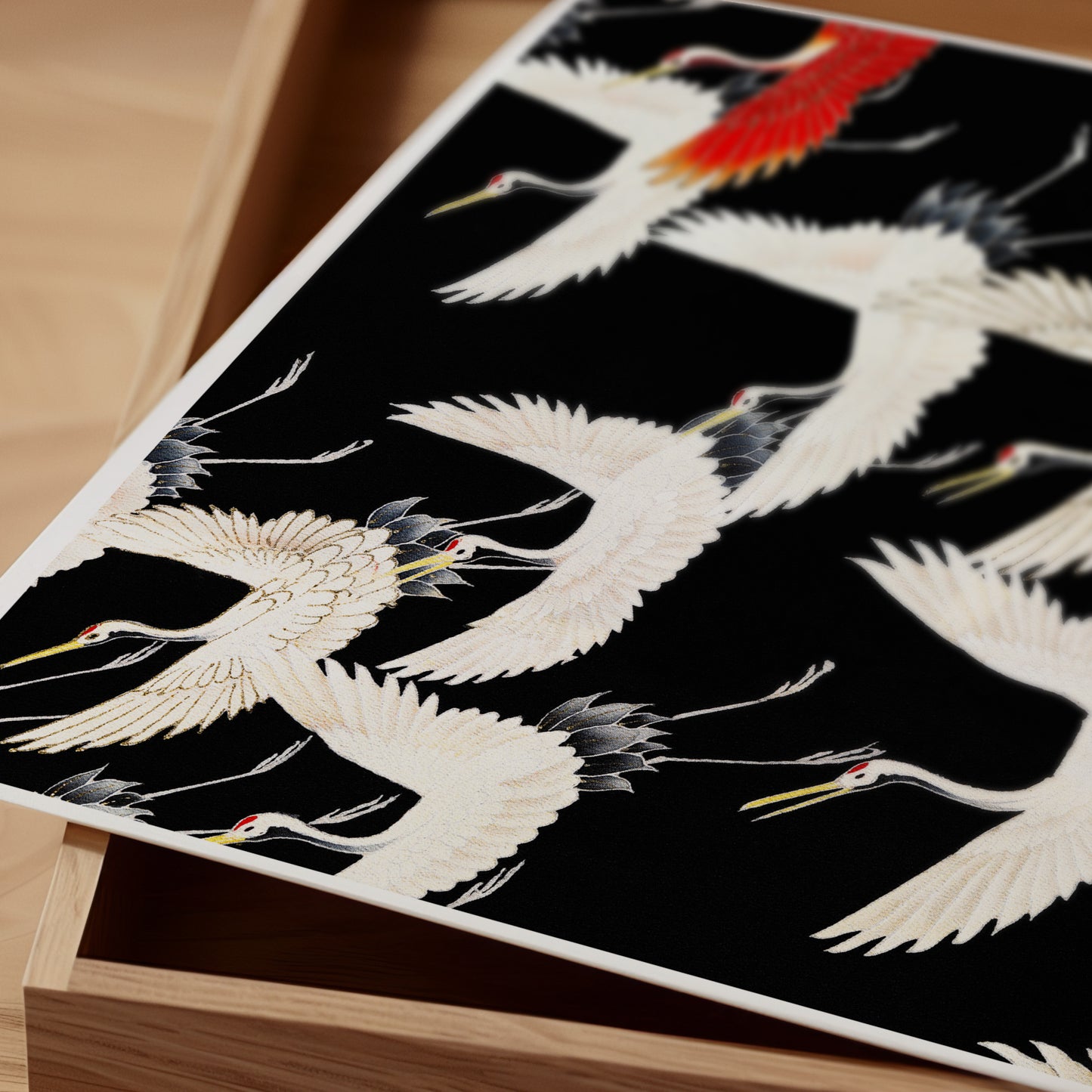 Flying Cranes Japanese Art Print