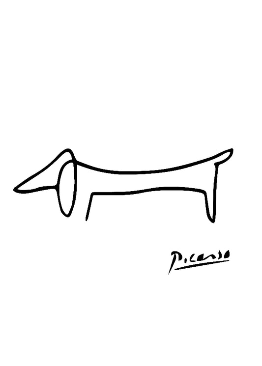 Picasso Dog Line Art Illustration