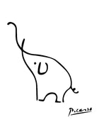 Picasso Elephant Line Art Illustration