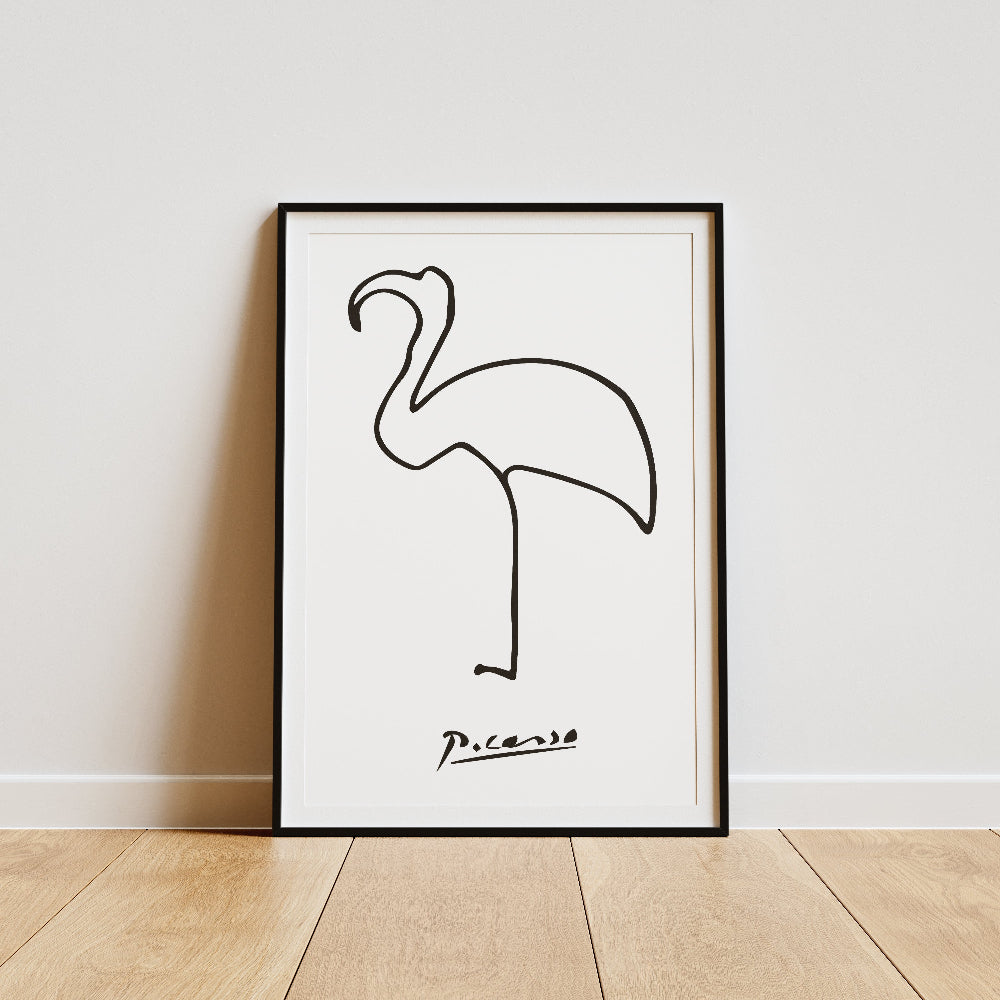 Picasso Flamingo Line Art Illustration