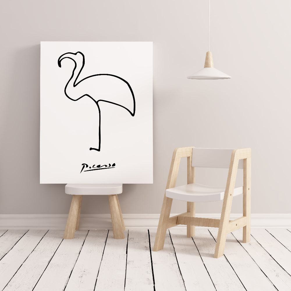 Picasso Flamingo Line Art Illustration