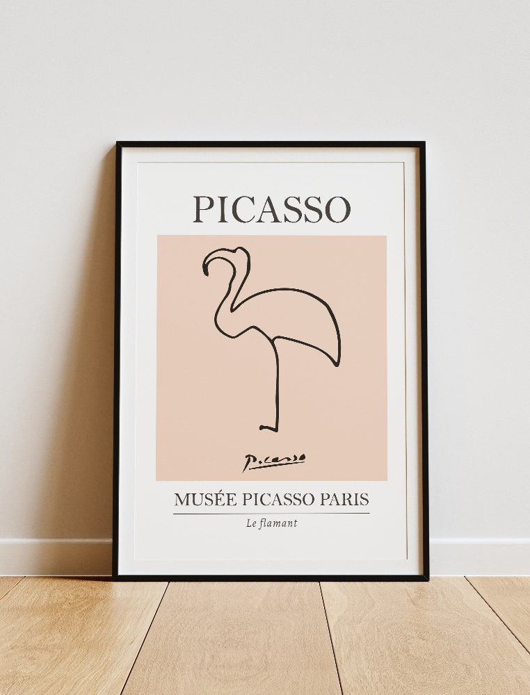 Picasso Flamingo Line Art Exhibition Print