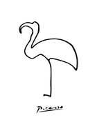 Picasso Flamingo Line Art Illustration