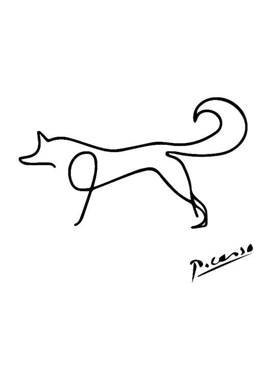 Picasso Fox Line Art Illustration