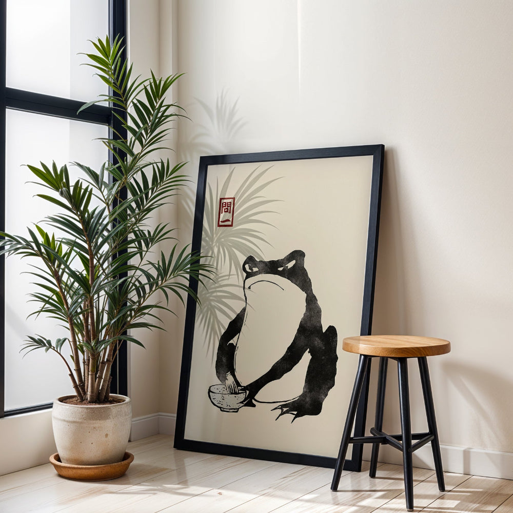 Matsumoto Hoji Grumpy Frog Art Print