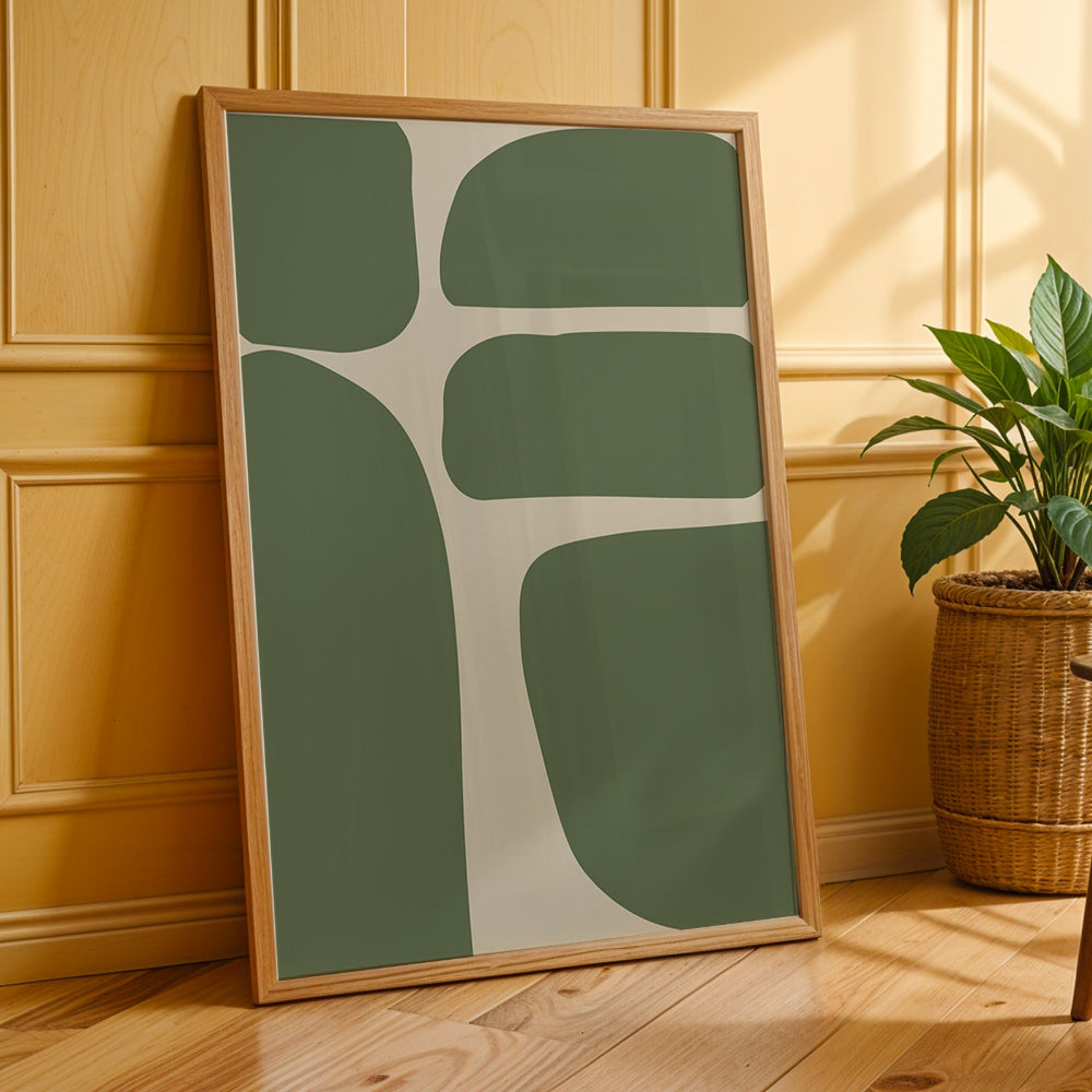 Abstract Green Shapes Print