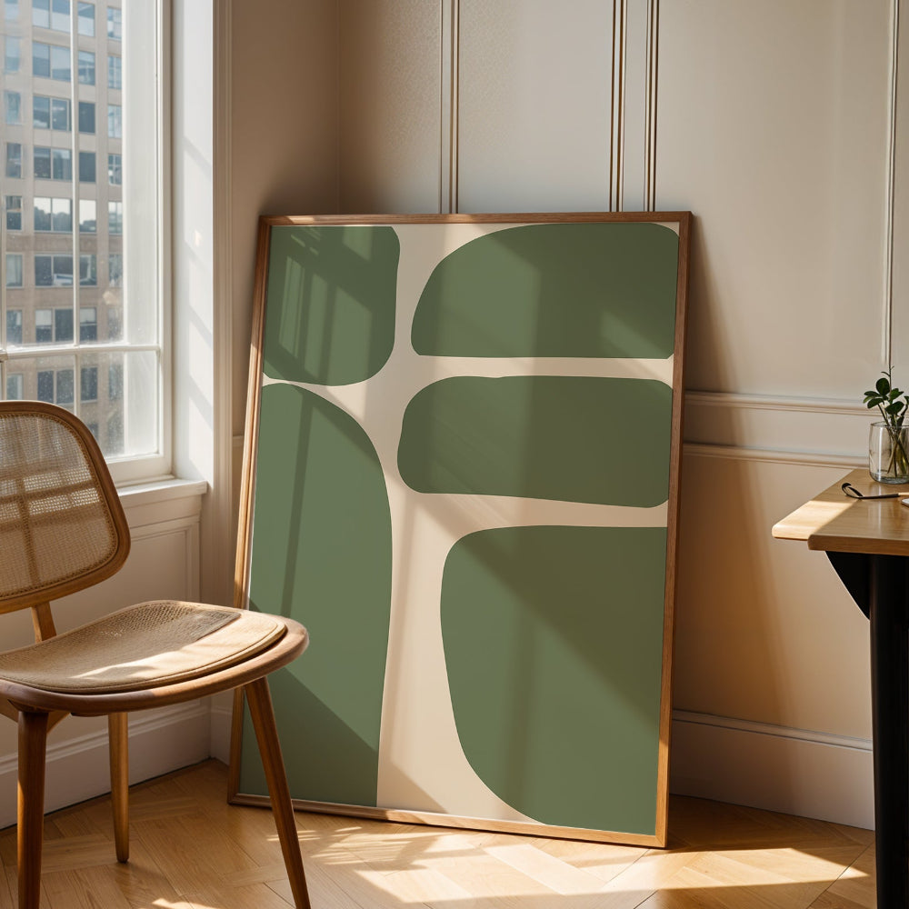 Abstract Green Shapes Print
